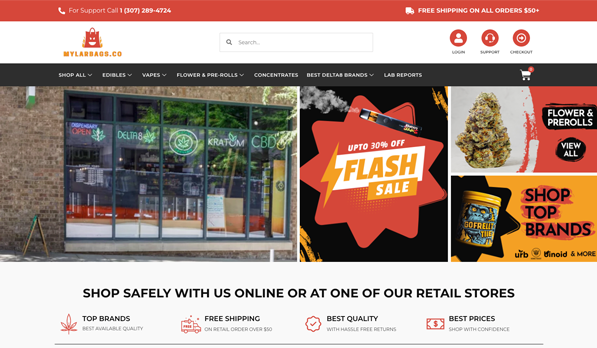 Mylar Bags website design