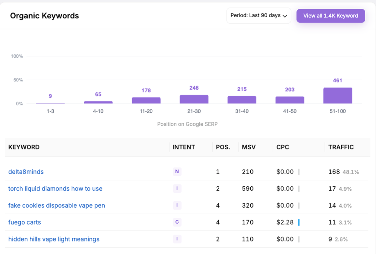 Delta 8 Minds SEO report 3