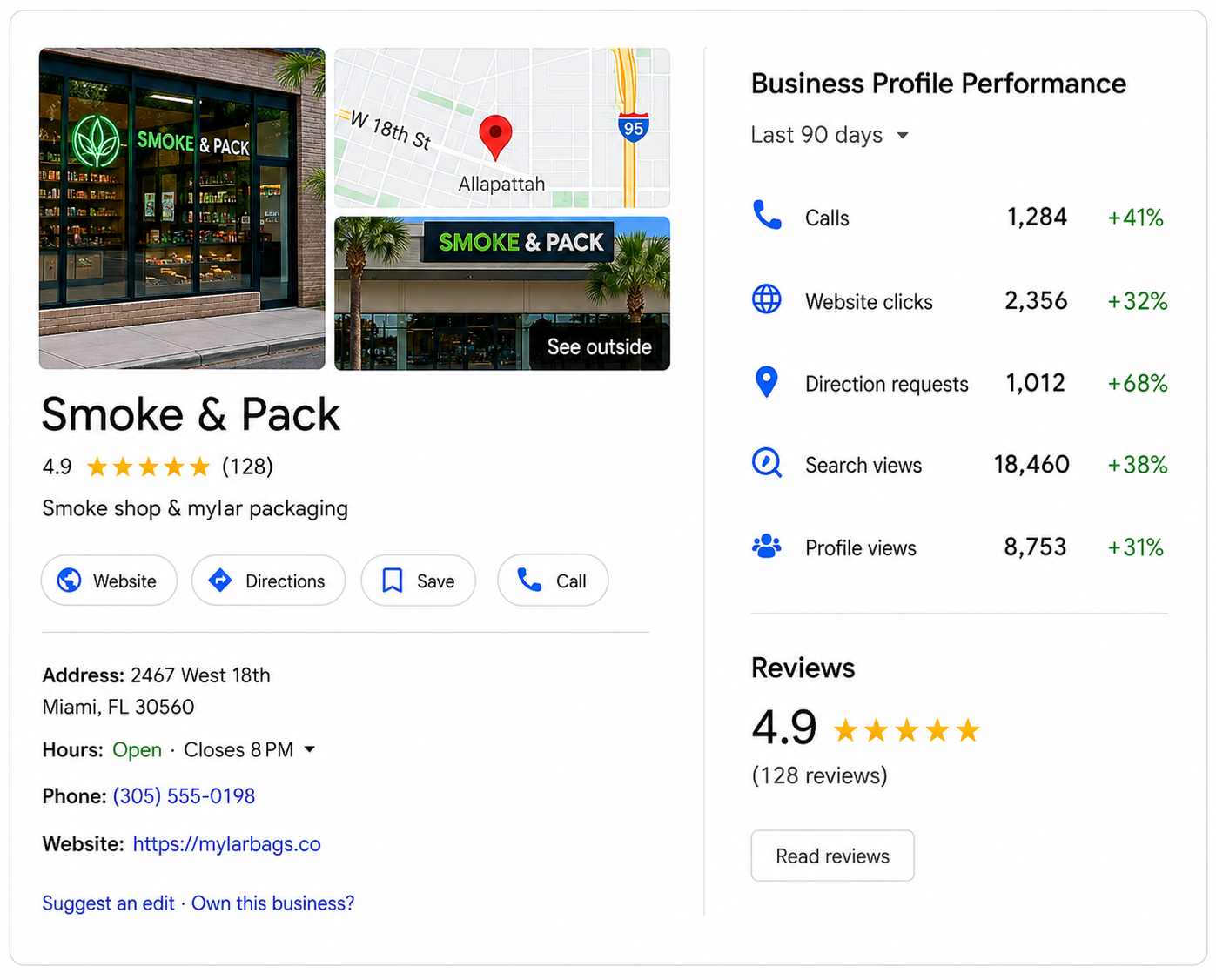 Google Business Profile local visibility dashboard