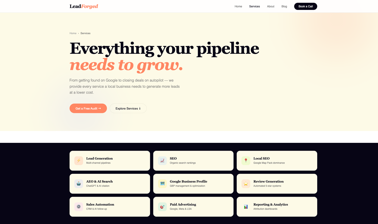 Lead Forged services overview