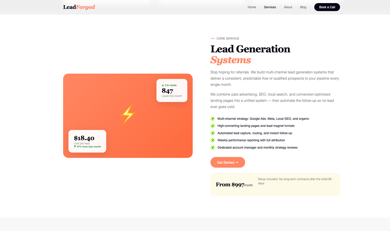 Lead Forged service detail